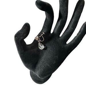 Vtg Coro Silver Tone Faceted Rhinestone Dangle Prong Set Stud Screw Back Earring